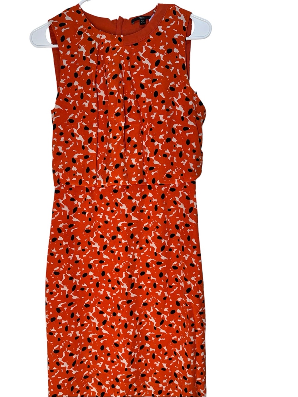Hugo Boss Orange Sleeveless Printed Midi Dress